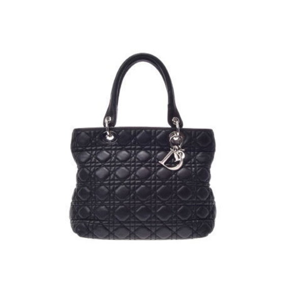 Dior Lady Cannage Leather Black SV CHRISTIAN - Picture 1 of 12